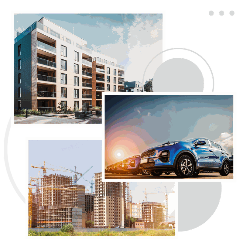 Haymana Holding konut projeleri ve otomotiv yatırımlarından bir kolaj